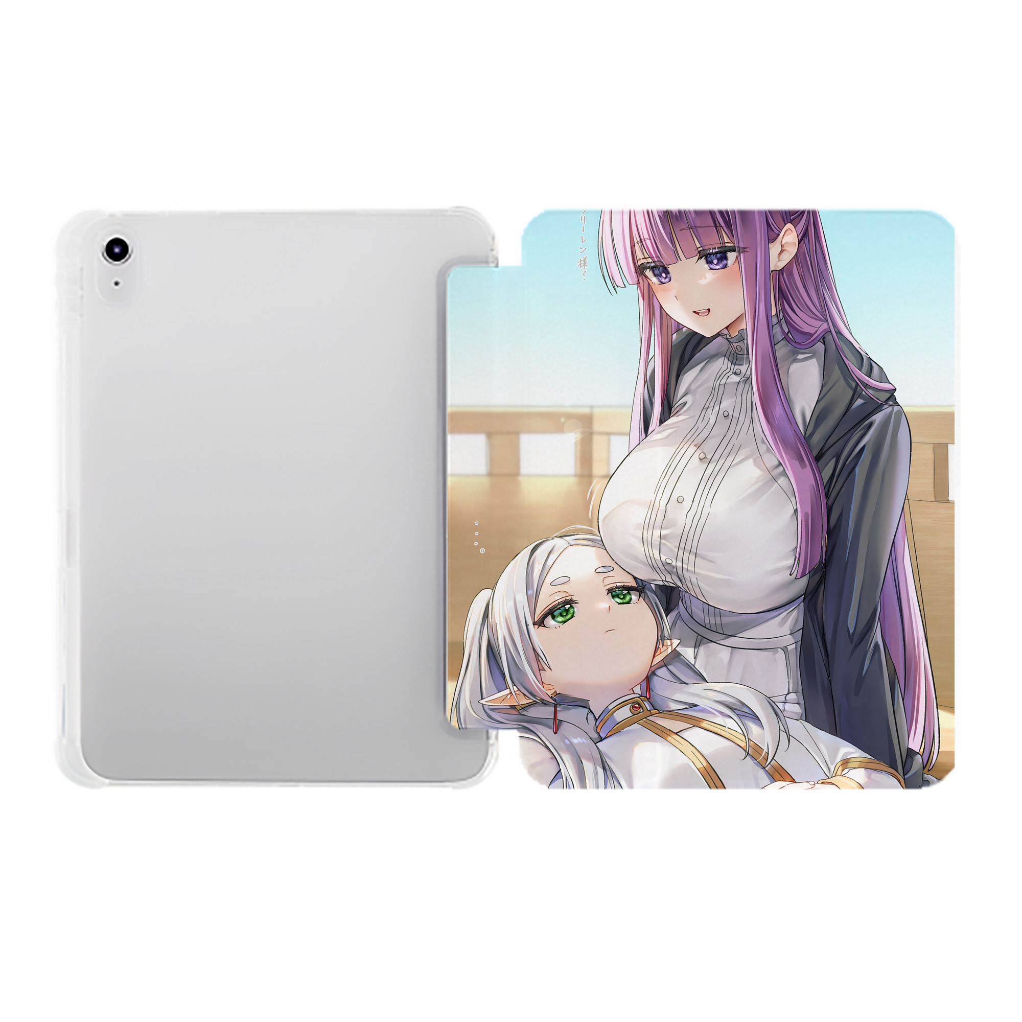 （画像用） 葬送のフリーレン Frieren IPad ケース ペン収納付き 三つ折りスタンド PUレザー×シリコン 対応機種9.5/10.5/10.9インチ